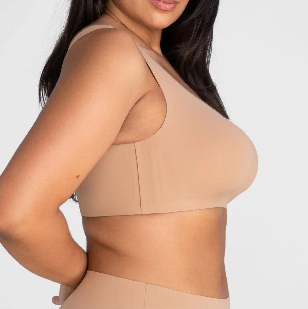 Sz L  38B/C Sand Honeylove Wireless SoftForm Pullover Bra